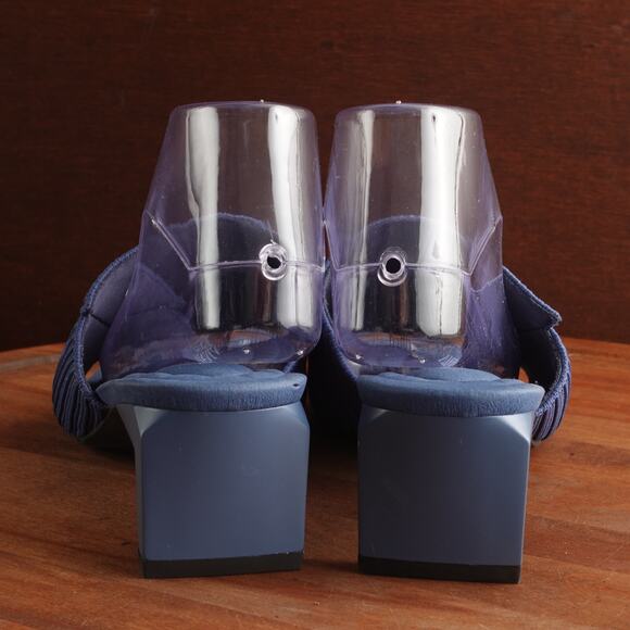 Vivaia Sandals Womens SZ EU 41.5 US 10 Blue Jade Pro Square Toe Block Heel Shoes - Picture 6 of 14